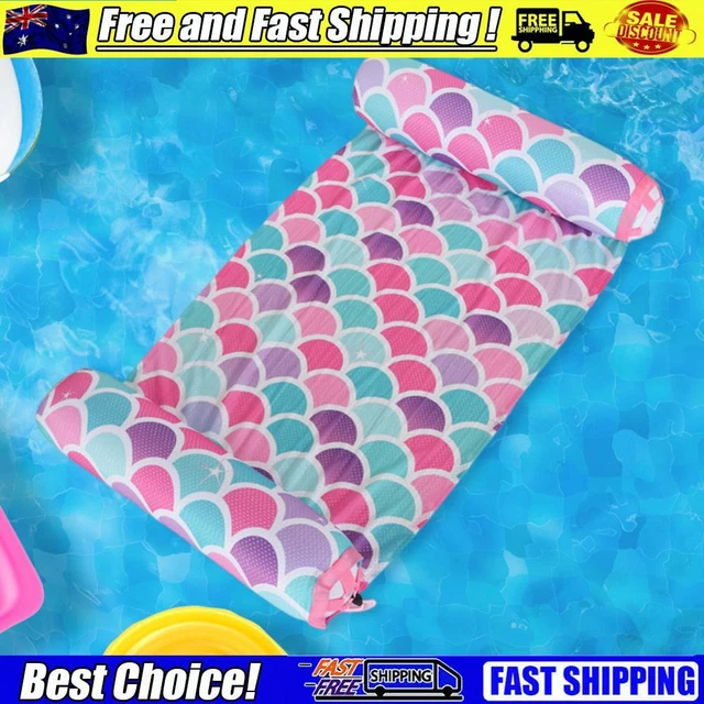 Floating Inflatable Hammock Bed Foldable Water Recliner Mats PVC for Summer Pool