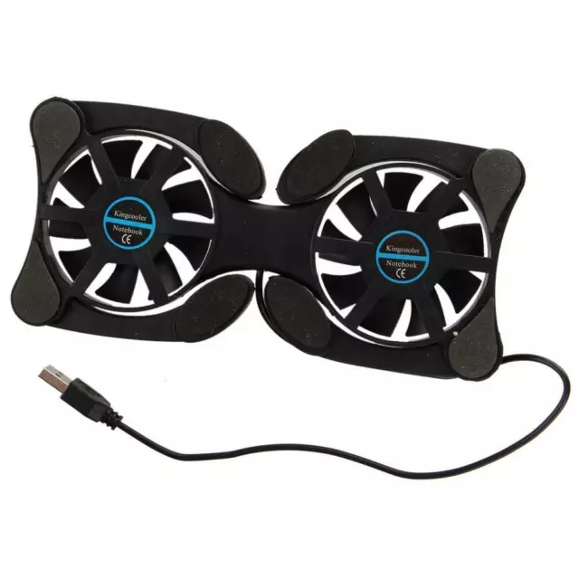 Laptop Cooling Fan Pad 2 Foldable Quiet Slim Cooler Fans Stand for Notebook  USB