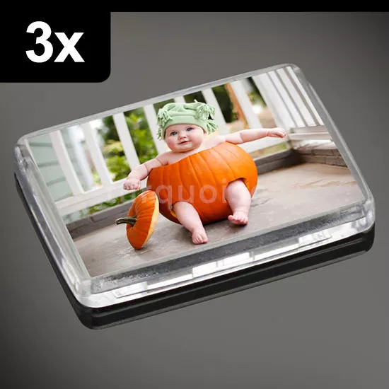 3x Premium Quality Clear Acrylic Blank Photo Fridge Magnets 50 x 35 mm
