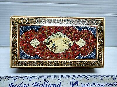 Middle Eastern Handmade Inlaid Box Stash Jewelry Clean Ready To Use