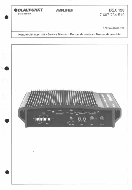 Blaupunkt Service Manual für BSX 150  Copy