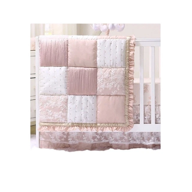 Peanut Shell Grace Crib Comforter Dusty PInk EUC