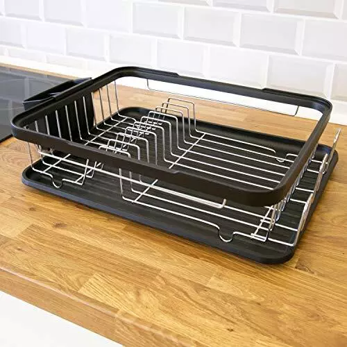 Anika 69049 Kitchen Dish Drainer Rack / Separate Cutlery Holder / Removable Drip