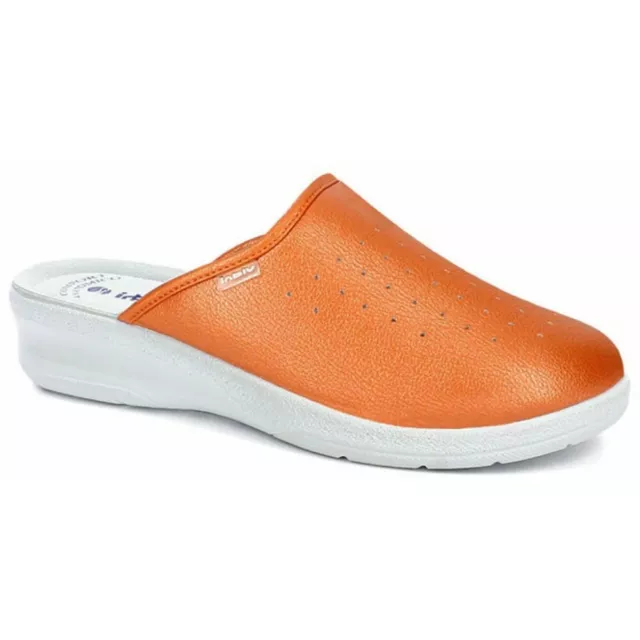 INBLU PANTOFOLE CIABATTE SANITARIE DONNA mod. 50-33N PERLATI ARANCIO