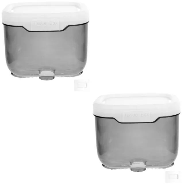 Set of 2 Toilet Paper Holder with Storage Wall Mount Towel Box