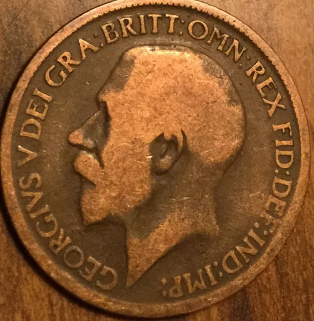 1920 Uk Gb Great Britain Half Penny Coin