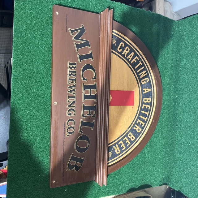 Michelob Brewing Company 2008 Wood Sign 'Crafting a Better Beer' Bar Back Sign