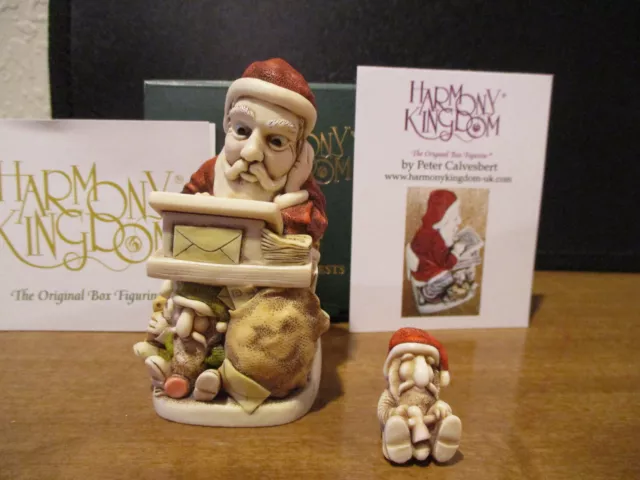 Harmony Kingdom Buy 'N' Cell Santa on Computer W/Mini Gnome UK Made SGN