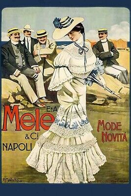 Poster Manifesto Locandina Pubblicitaria Vintage Moda Abbigliamento Mele Napoli