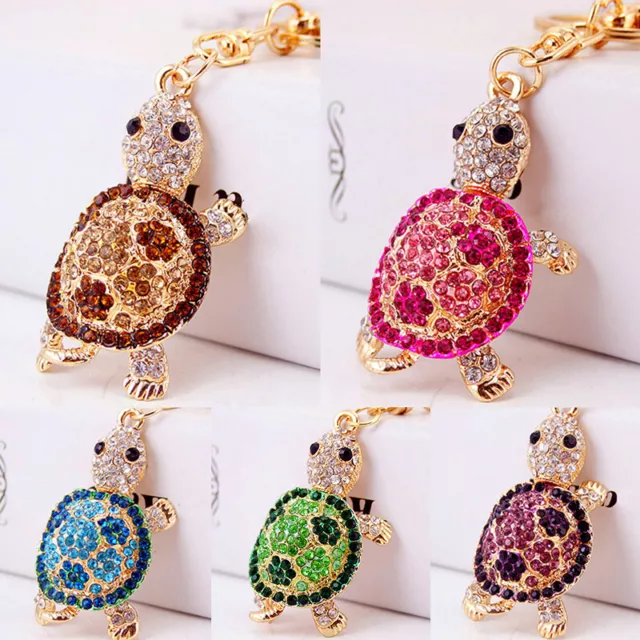 Fashion Turtle Pendant  Keyring Bag Charm Keychain Crystal  Rhinestone Key Ring