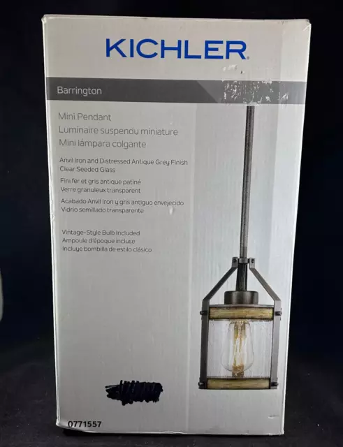 KICHLER MINI PENDANT Hanging Light Fixture Barrington 0771557