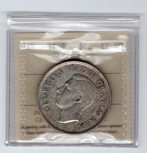 1949 Canada One Silver Dollar Coin - ICCS Graded EF-40