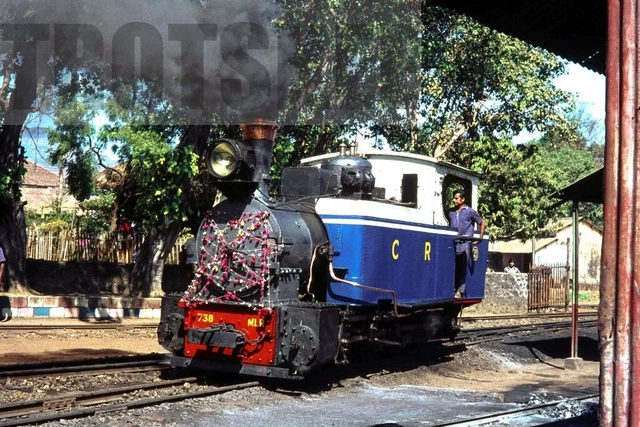 35mm Slide INDIA Indian Railways Steam Loco 738 Neral c1974 Original