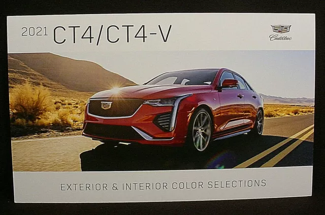 2021 Cadillac Ct4 / Ct4-V  Paint Color Chip Brochure - Original