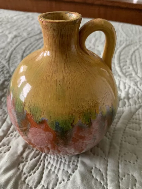 Artisan Studio Multicolor Glaze Honey Pot - Unique -One Of A Kind-@ 5” In Height