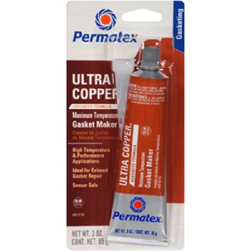 PERMATEX ULTRA COPPER Sensor Safe High-Temp RTV Silicone Gasket Maker 3 ...