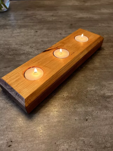 Tealight Wooden candle holder Oak Wood