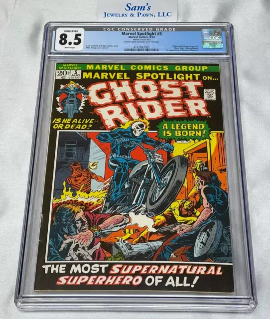 Marvel Spotlight #5 CGC Conserved 8.5 WP {{1972}} 1st Ghost Rider (Johnny Blaze)