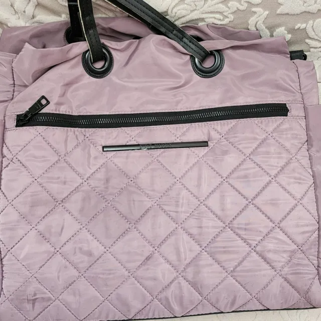 Steve Madden Purple Quilted Oversized Tote Bag 14 x 13 x 5 inches 2