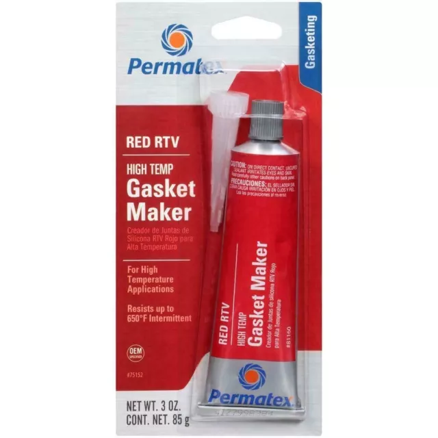 PERMATEX Sealant - High Temperature Red RTV - Silicone - 3 oz Tube - Each