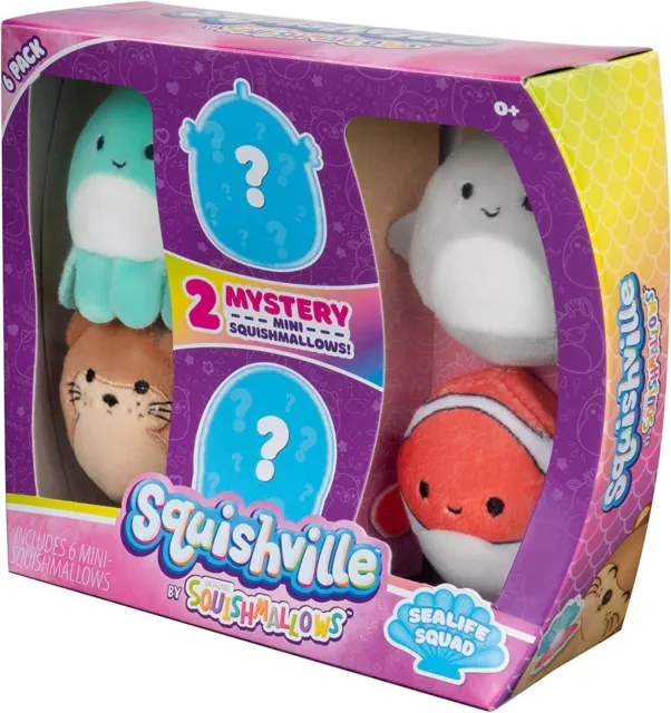 Squishville by Squishmallows Six 2-Inch Mini Characters Sealife Squad