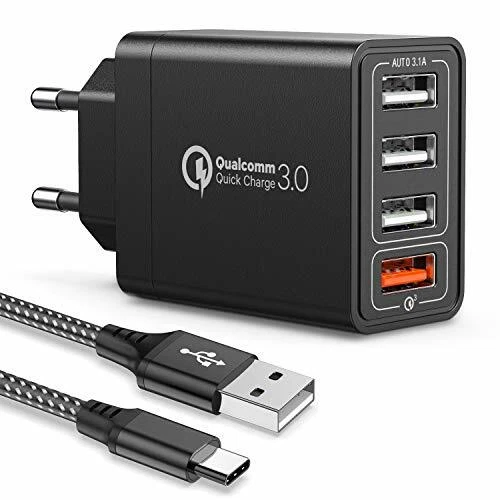 Quick Charge 3.0 Chargeur Secteur USB Câble USB CQC 3.0 30W/6A 4 Ports Android