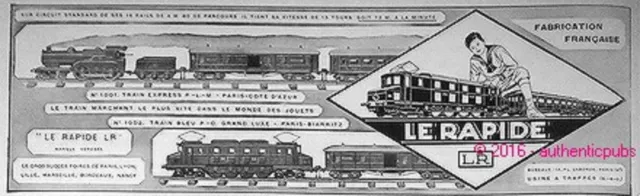 Publicite Le Rapide Lr Train Bleu Biarritz Express Cote D'azur De 1929 French Ad