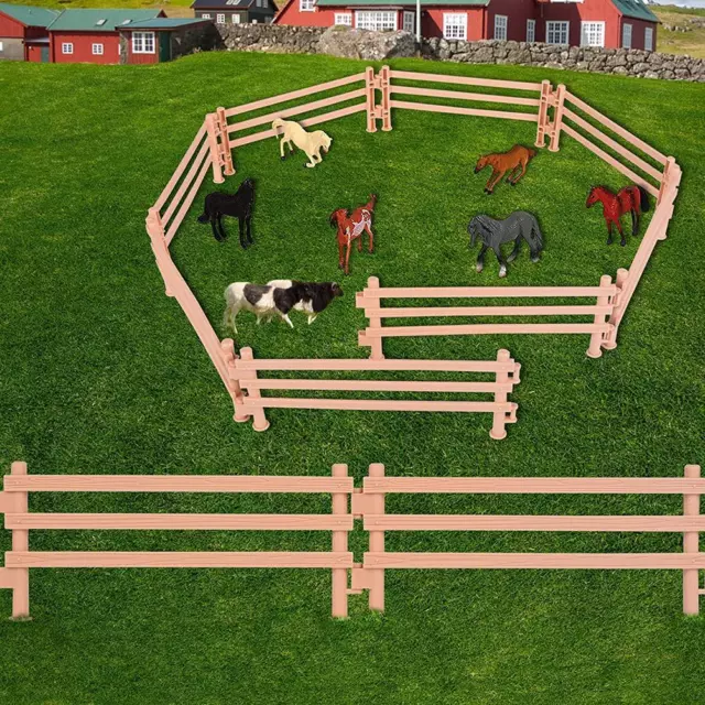 AU 30PCS Horse Fence Toy Miniature Fence Farm Toy Horse Corral Fencing Accessor 2