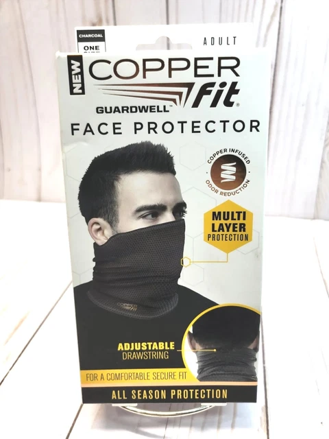 Copper Fit Guardwell Face Protector Mask Gaiter Adult Charcoal/Black Drawstring