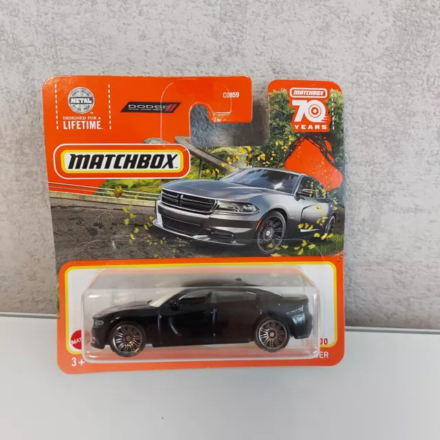 MATCHBOX 13/100 Dodge Charger Schwarz - NEU OVP - Mattel - Sammelauto Modellauto