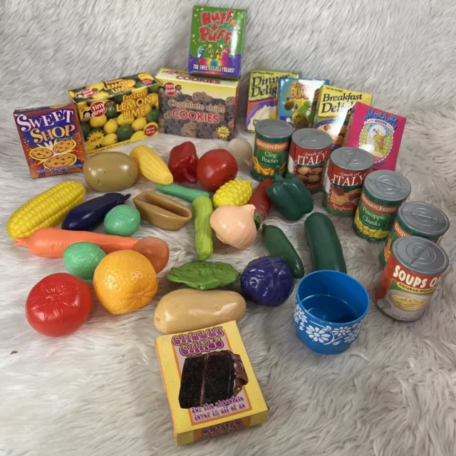 40 Piece Mixed Lot Vintage Plastic Toy Pretend Play Food  80s 90s