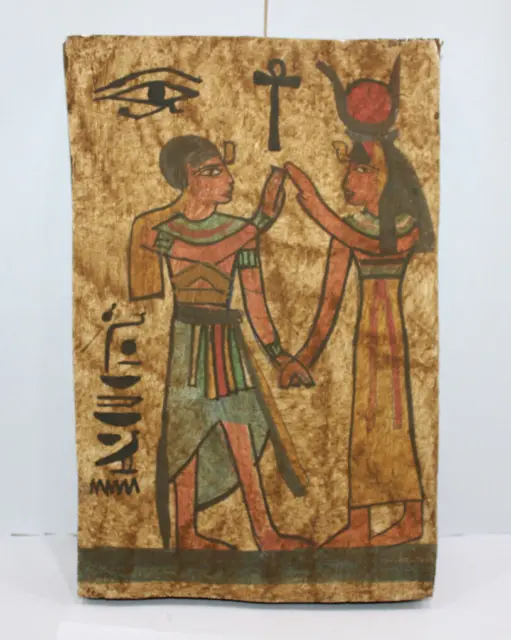 SELTENE ACIENT ÄGYPTISCHE ANTIKE ISIS Hathor und Ramses Holz Stella...