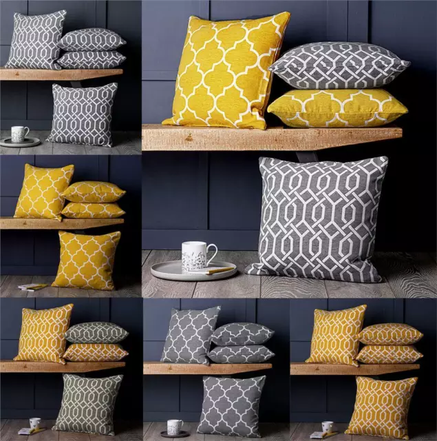 Ochre and online grey cushion covers