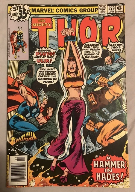 Thor # 279 - Jane Foster Bondage cover NM Cond - NEWSSTAND - Vintage Books Up