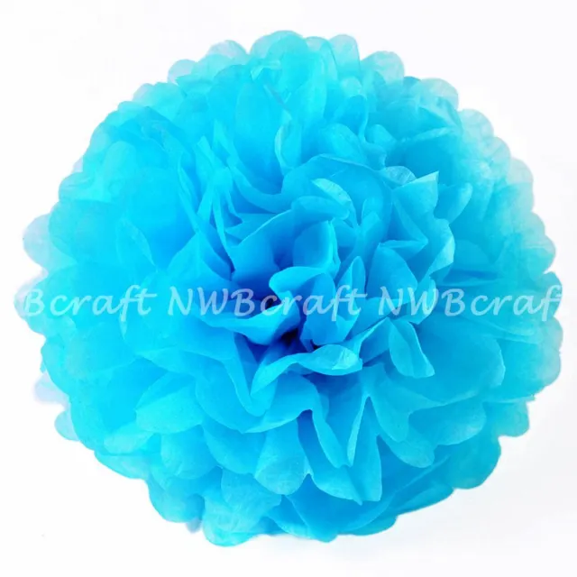 Aqua Tissue Paper Pompoms Flower Balls Wedding Party Decoration