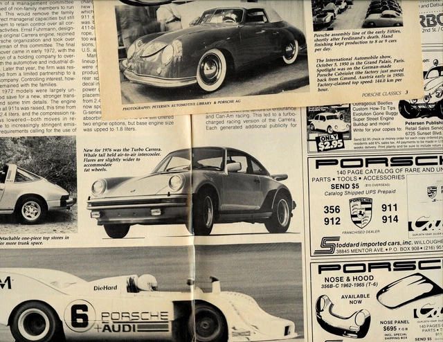 1936 -1978 Porsche History 12 Pg Article