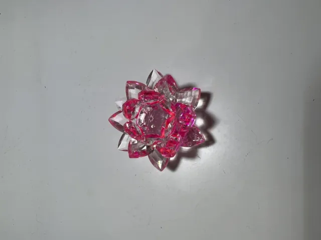 Crystal Lotus Ornament - Hand Crafted -For Home Decor- Red