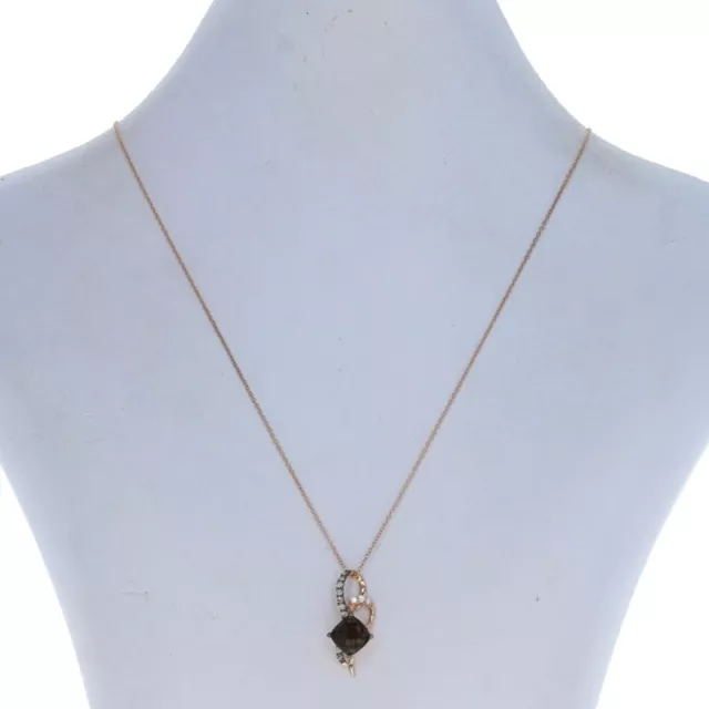 Le Vian Chocolatier Smoky Quartz & Diamond Necklace 18" - Rose Gold 14k 2.00ctw 2