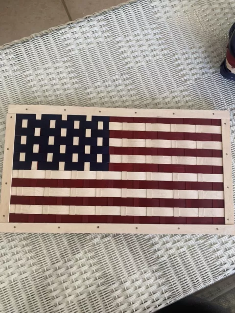 Longaberger Basket Weave Wall American Flag 15.5” X 8.5” USA