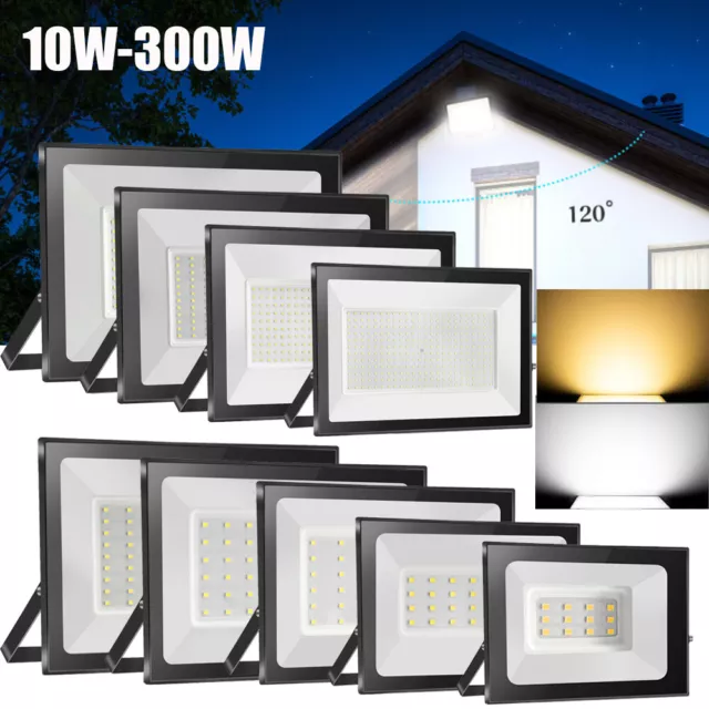 10W-300W LED Fluter Flutlicht Strahler Scheinwerfer Außen Garten Baustrahler DE