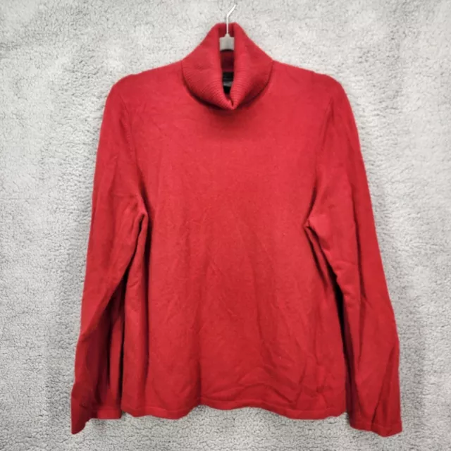 Lord & Taylor Women's Size XL Red 100% Cashmere Long Sleeve Turtleneck Sweater