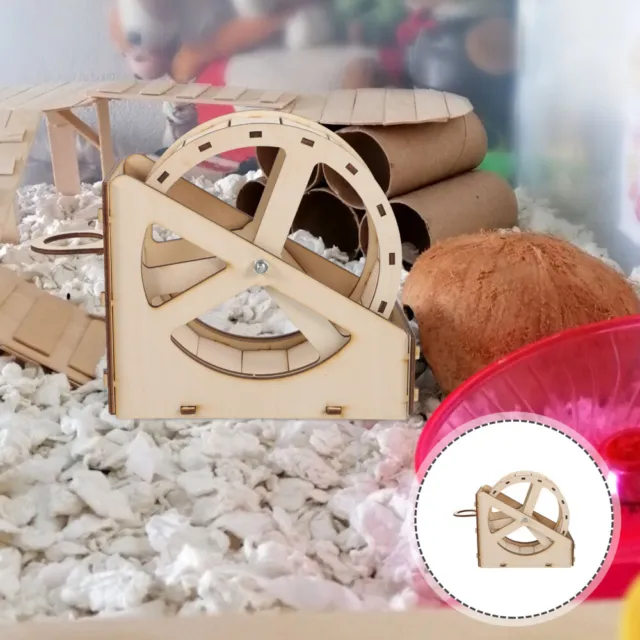 Accesorios para hámster de madera para ruedas para correr mascotas juguetes para conejillos de indias