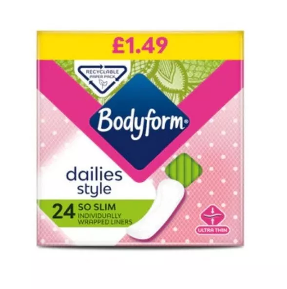 4 x Bodyform Dailies So Slim Panty Liners 24s