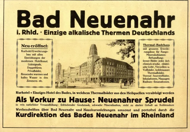 Bad Neuenahr i.Rhld. Einzige Alkalische Thermen Deutschlands Neueröffnung 1914