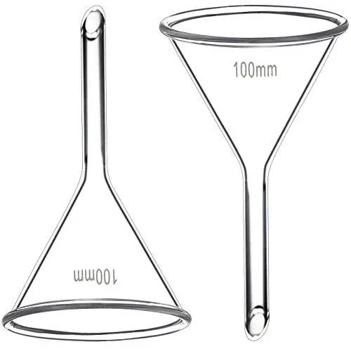 100mm Glass Funnel Short Stem Borosilicate Glass Heavy Wall Karter Scientific...