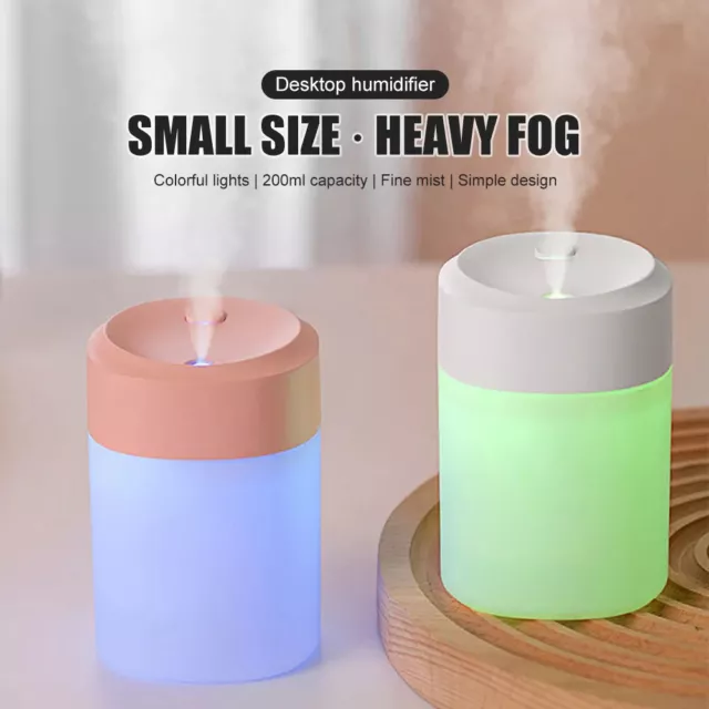 200ml Portable Mini Humidifier USB Powered with LED Light Car Home Humidifier Ar