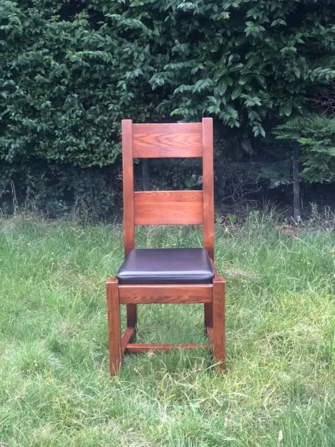 Modern Furniture Solid Oak Dining Chairs - Dark Brown