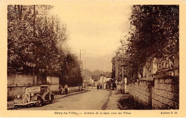 60 .n°106253 .  orry la ville . voiture .avenue de la gare vers les villas .