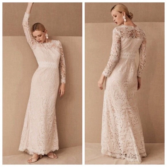 NWT BHLDN Tadashi Shoji Ivory Lace Didion Gown Modest Wedding Dress Size 6 NWT BHLDN Tadashi Shoji Ivory Lace Didion Gown Modest Wedding Dress Size 6