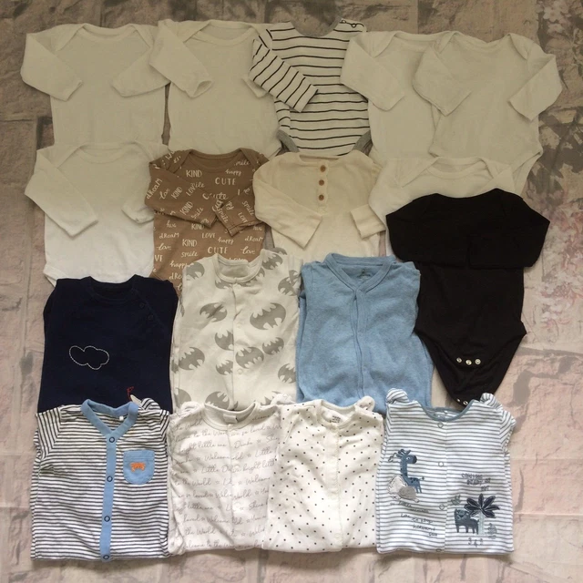 Baby Boys 3-6 Months Baby Grows Bodysuit Body Vests Bundle Next Nutmeg TU Etc